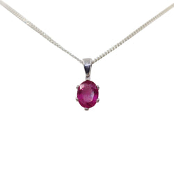 Rubellite Tourmaline set in white gold pendant