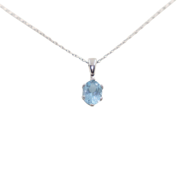 Blue Topaz set in White Gold Pendant- cape diamond exchange