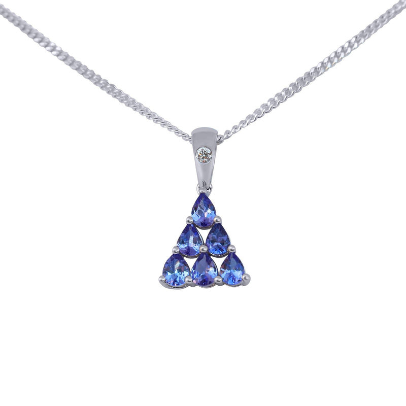 Pyramid Tanzanite Pendant in White Gold