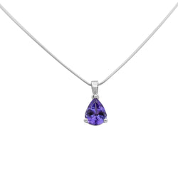 Pear Tanzanite set in 9 kt White Gold