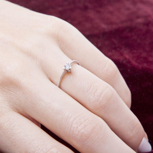 Dainty White Gold Engagement Ring - Cape Diamond Exchange