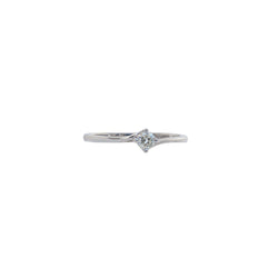 White Gold Four Claw Diamond Solitaire Engagement Ring - cape diamond exchange 