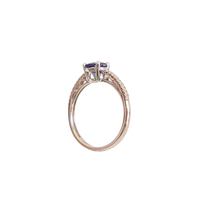 Four Claw Tanzanite and Diamond Dress Ring in White Gold Cape Diamond Exchange in St. George's Mall