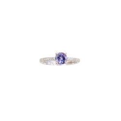 Four Claw Tanzanite and Diamond Ring