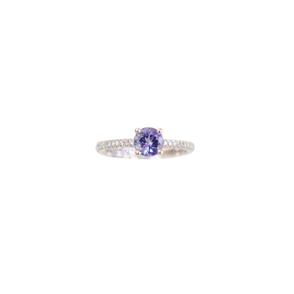 Four Claw Tanzanite and Diamond Ring