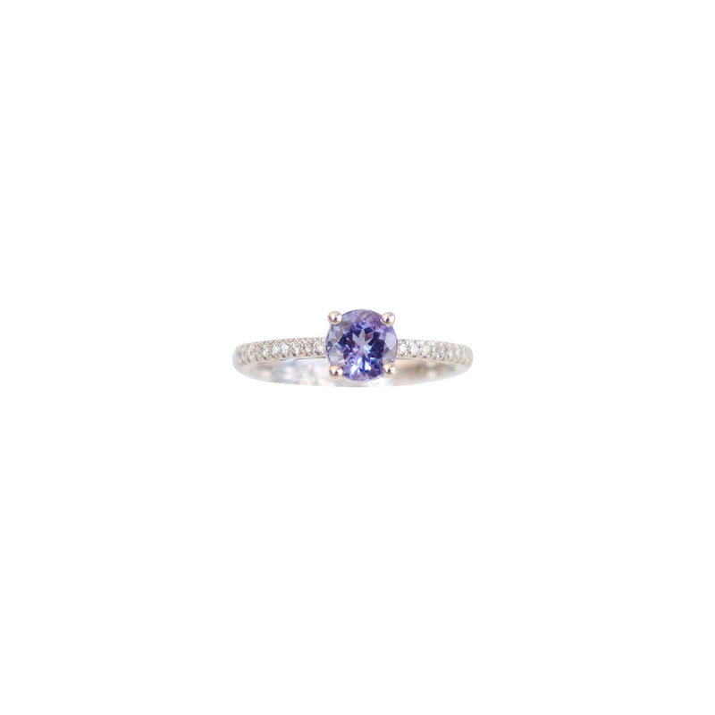 Four Claw Tanzanite and Diamond Ring