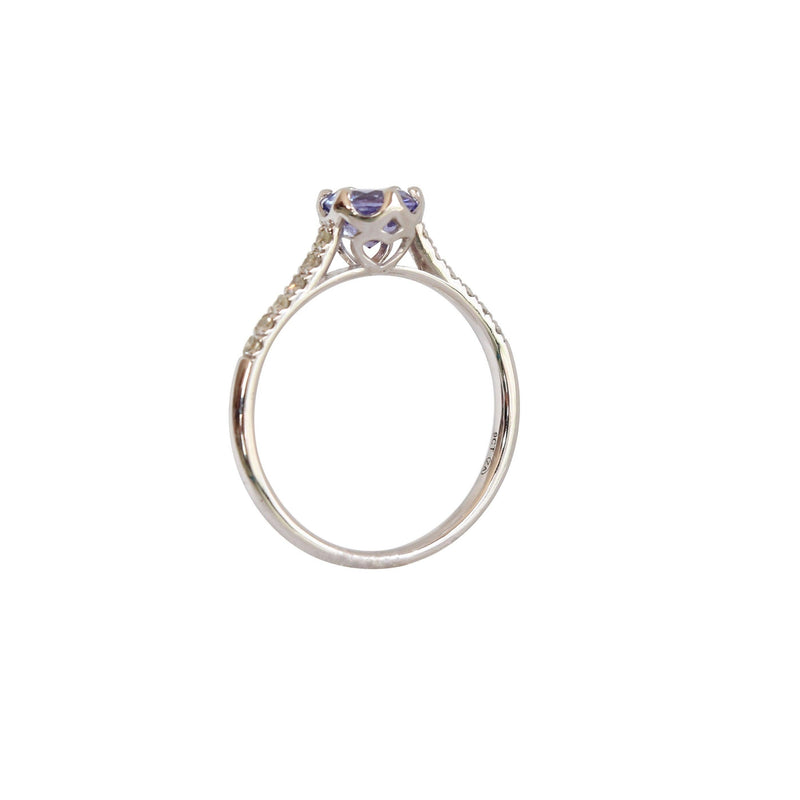 Tanzanite Ring with Diamonds set in a Crown Claw