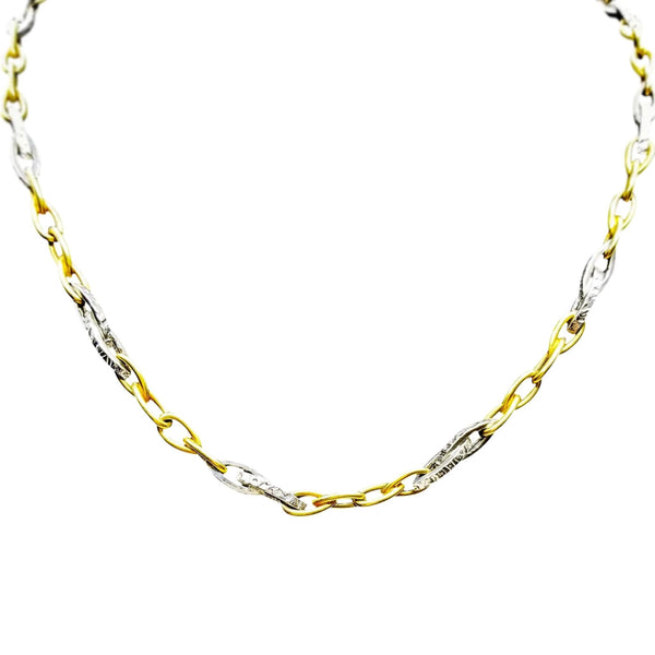 Yellow and White Gold Fancy Link Necklace - Cape Diamond Exchange
