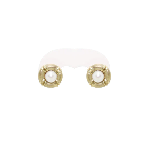 9 kt Yellow Gold Pearl Stud Earrings Cape Diamond Exchange in St. George's Mall