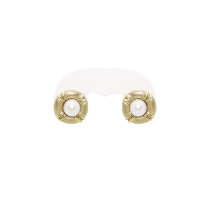 9 kt Yellow Gold Pearl Stud Earrings Cape Diamond Exchange in St. George's Mall