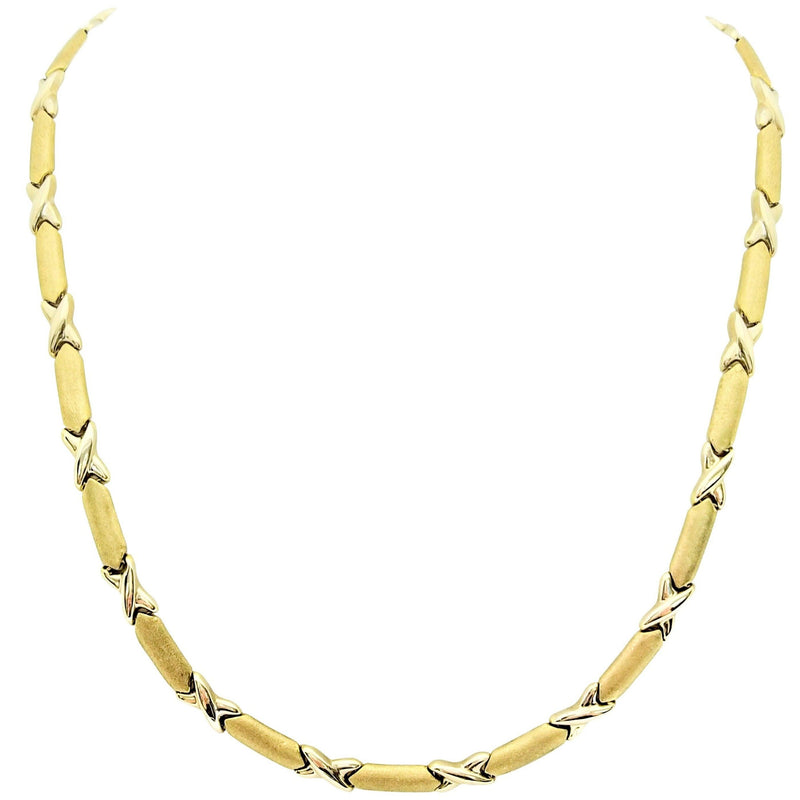 9kt Yellow Gold Cross Over Necklace - Cape Diamond Exchange