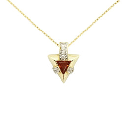 Triangle Pendant with Citrine and White Cubic Zirconia - Cape Diamond Exchange