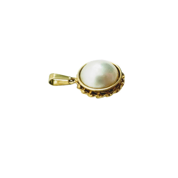 9 kt Yellow Gold Mabe Pearl Pendant - Cape Diamond Exchange