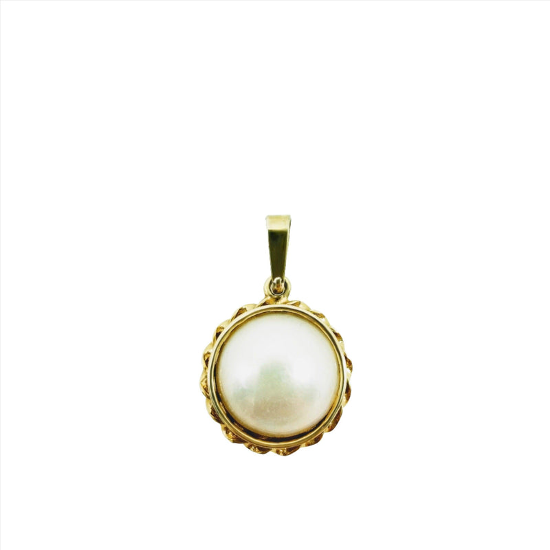 9 kt Yellow Gold Mabe Pearl Pendant - Cape Diamond Exchange