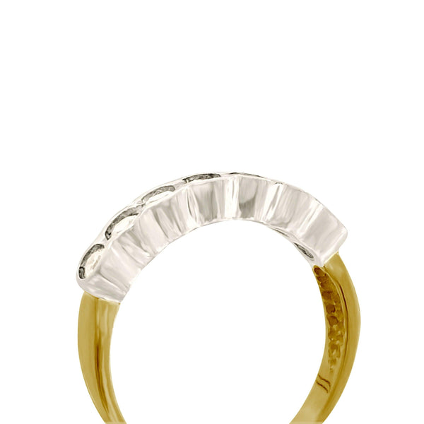 9 kt Two Color Gold Half Eternity Cubic Zircon Ring - Cape Diamond Exchange
