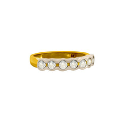 9 kt Two Color Gold Half Eternity Cubic Zircon Ring - Cape Diamond Exchange