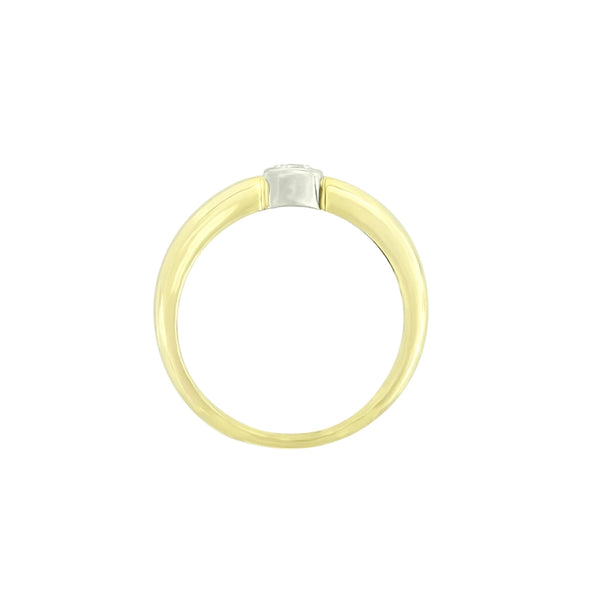 9 kt Yellow Gold Cubic Zircon Tube Ring - Cape Diamond Exchange