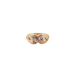 9 kt Yellow Gold and Cubic Zirconia Fancy Ring