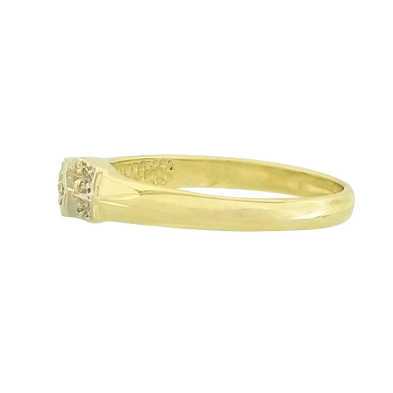 Diamond Shape face Yellow Gold Cubic Zircon Ring - Cape Diamond Exchange