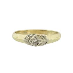 Diamond Shape face Yellow Gold Cubic Zircon Ring - Cape Diamond Exchange