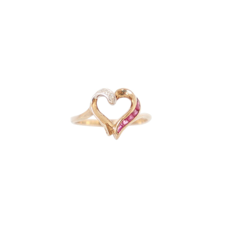 Ruby and Diamonds Heart Shaped Ring Cape Diamond Exchange in St. George's Mall