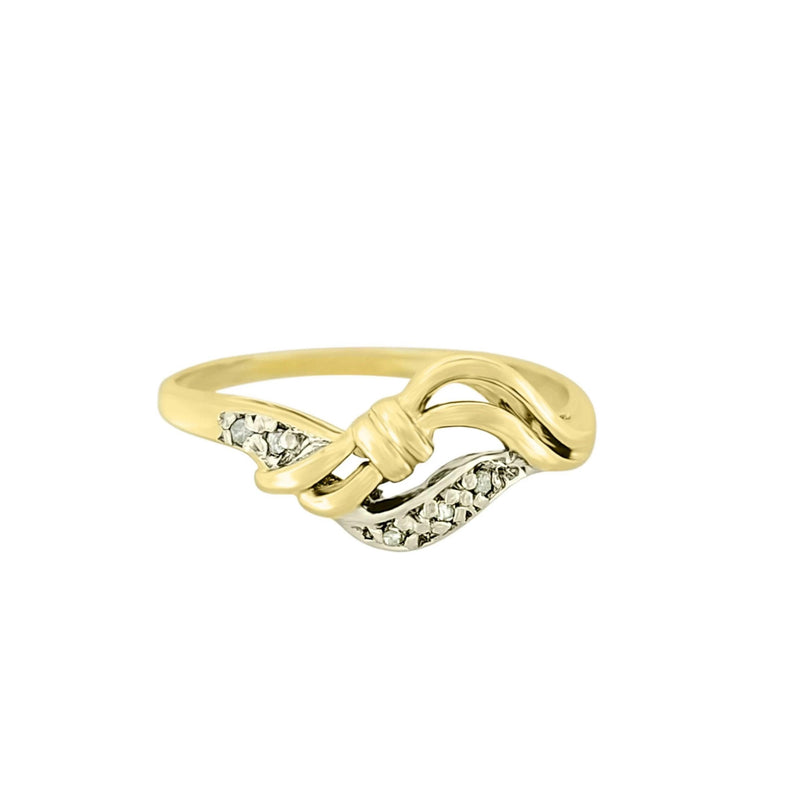 Bow Yellow Gold Diamond Ring - Cape Diamond Exchange