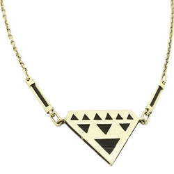 Triangle Gold Necklace with Elephant Hair - Cape Diamond Exchange