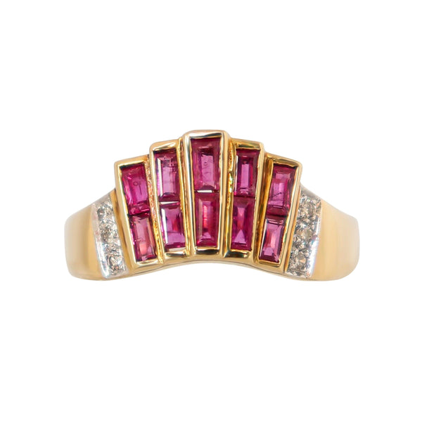 Yellow Gold Ruby and Diamond Ring - cape diamond exchange