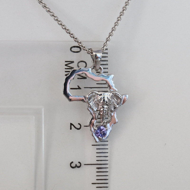 African outline with Elephant and Tanzanite measurement length - cape diamond exchange