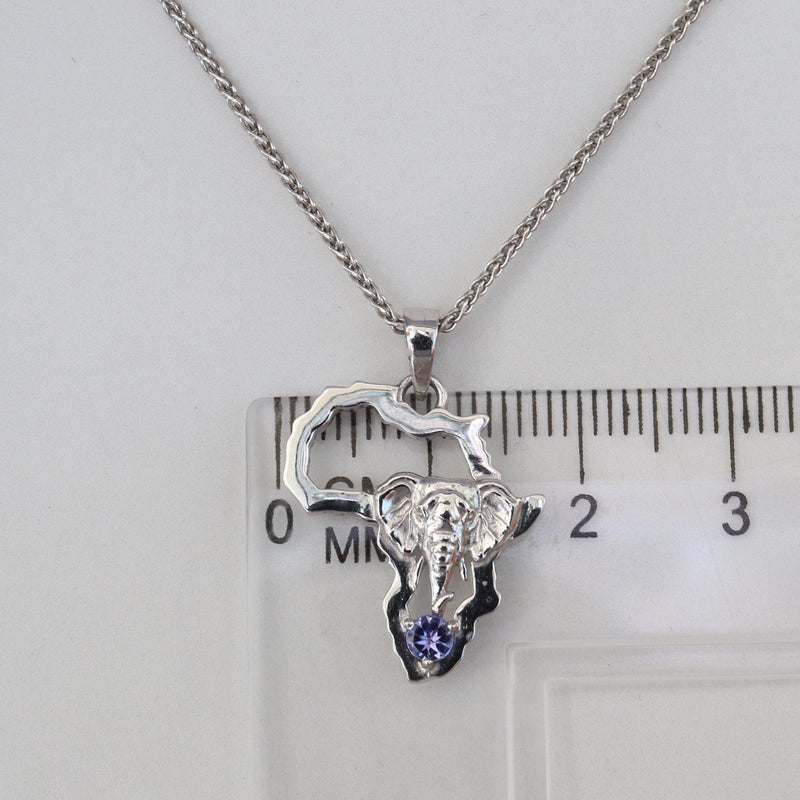African outline with Elephant and Tanzanite measurement - width - cape diamond exchange 