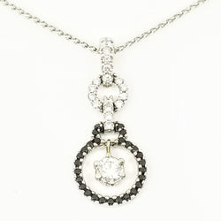 18 kt White Gold Black and White Diamond Pendant - Cape Diamond Exchange