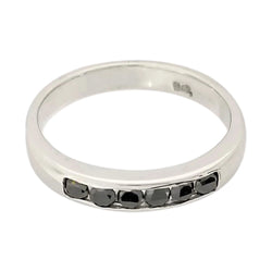 9 kt White Gold Ring with Black Diamonds - Cape Diamond Exchange