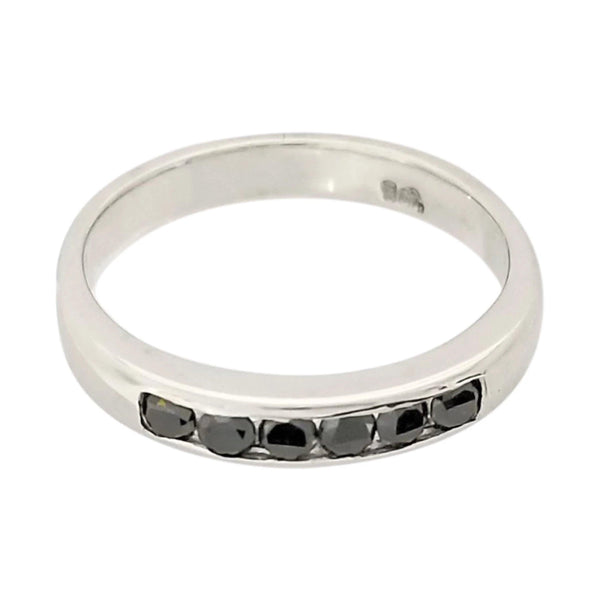 9 kt White Gold Ring with Black Diamonds - Cape Diamond Exchange