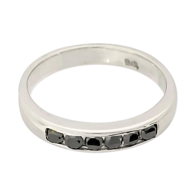 9 kt White Gold Ring with Black Diamonds - Cape Diamond Exchange