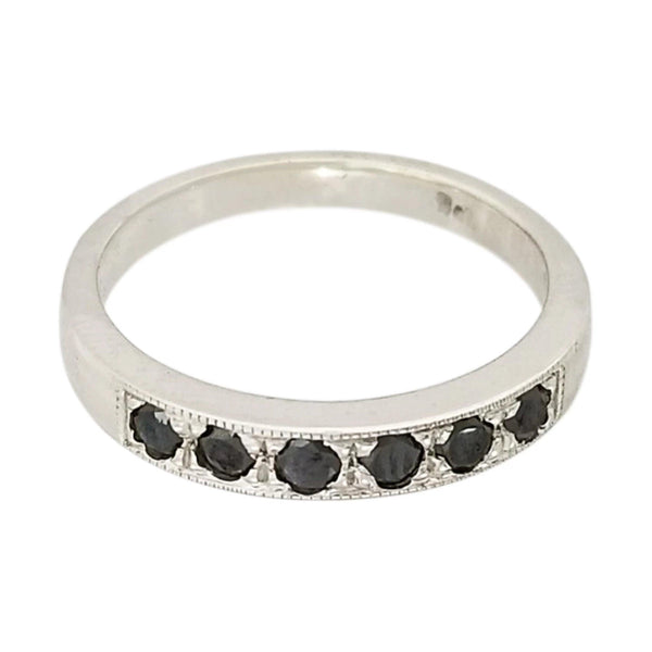 9 kt White Gold Ring with Black Diamonds - Cape Diamond Exchange