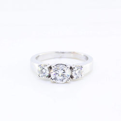 18 Kt White Gold and Diamond Trilogy Ring - Cape Diamond Exchange