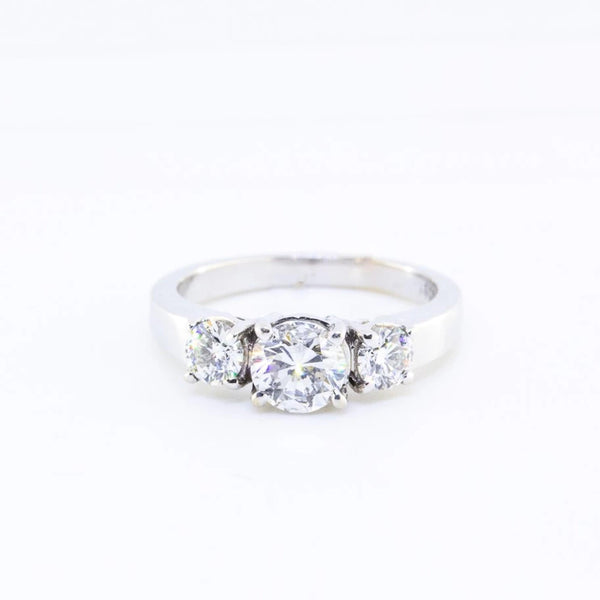 18 Kt White Gold and Diamond Trilogy Ring - Cape Diamond Exchange