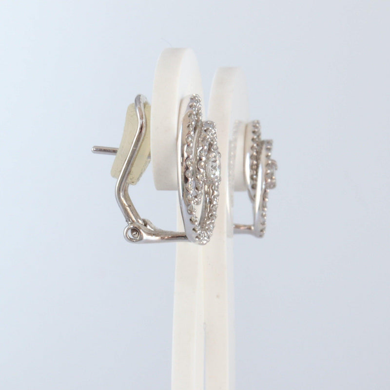 18kt Cocktail Diamond Earrings side view - cape diamond exchange