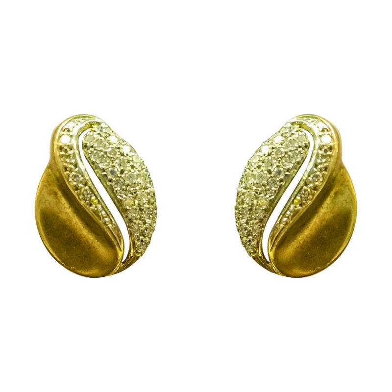 18 kt Yellow Gold and Diamonds Leafy Earrings - Cape Diamond Exchange