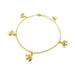 18 kt Yellow Gold Bracelet with Elephant Charms - Cape Diamond Exchange