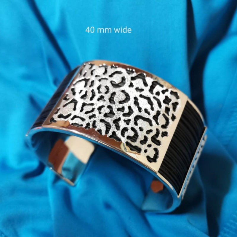 Elephant Hair Bangle features leopard print - Cape Diamond Exchange