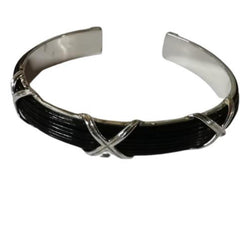 Elephant Hair wide-cross Bangle10mm - Cape Diamond Exchange