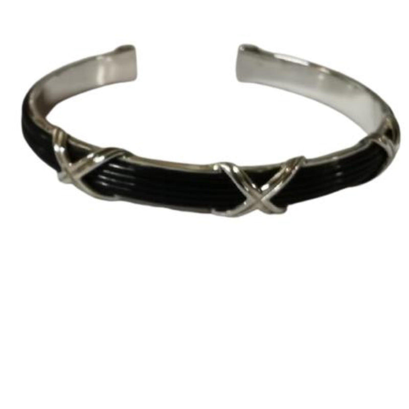 Elephant Hair wide-cross Bangle - Cape Diamond Exchange 