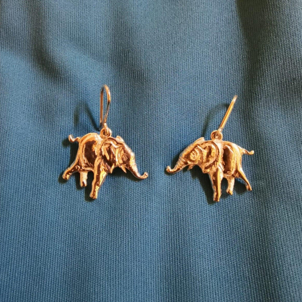 Elephant earrings’ design uncovers a set of miniature elephants convening at the sides as they hang from the earlobes slightly. The positioning of the elephants looks as if they are dancing on the clouds. Cape Diamond Exchange