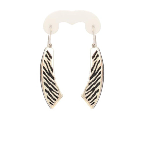 Silver Earring Elephant Hair with Zebra Pattern-Cape Diamond Exchange