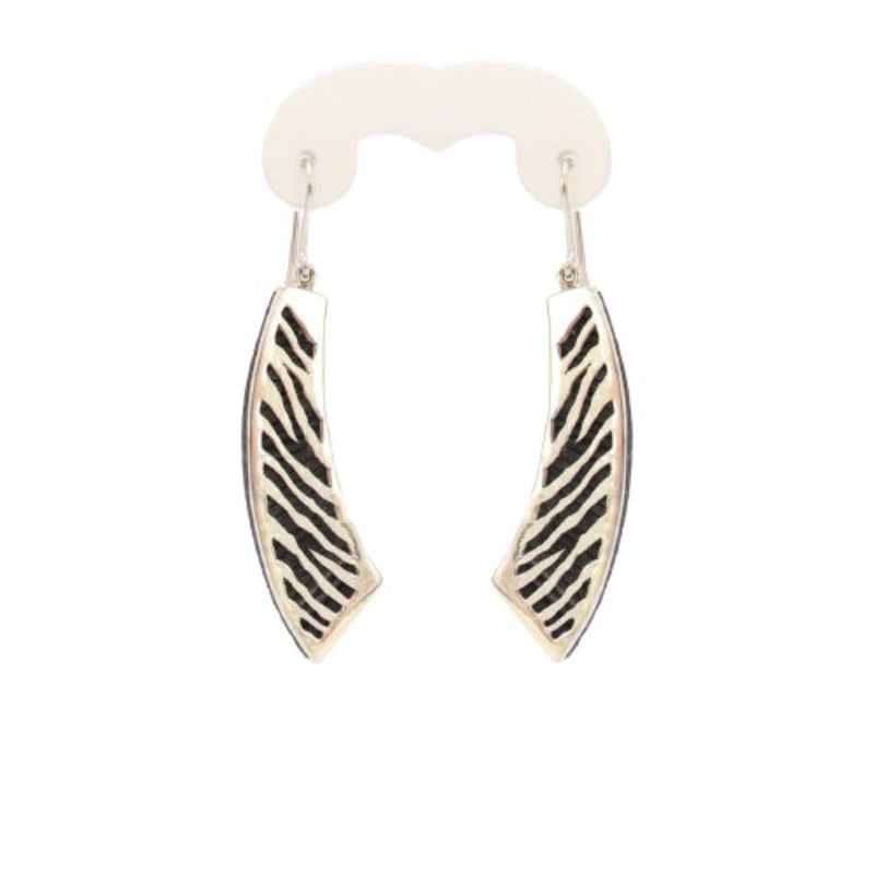 Silver Earring Elephant Hair with Zebra Pattern-Cape Diamond Exchange