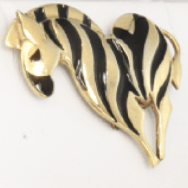 Enamel Zebra Lapel Pin front view - cape diamond exchange