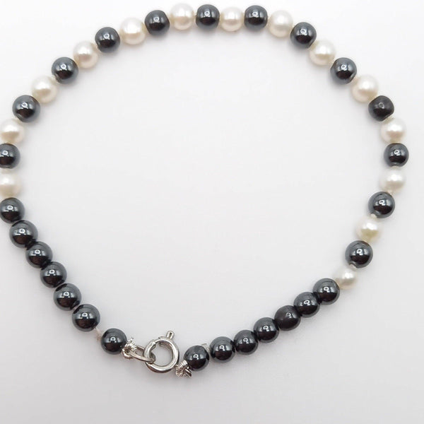 Genuine Pearl and Hematite Bracelet - Cape Diamond Exchange