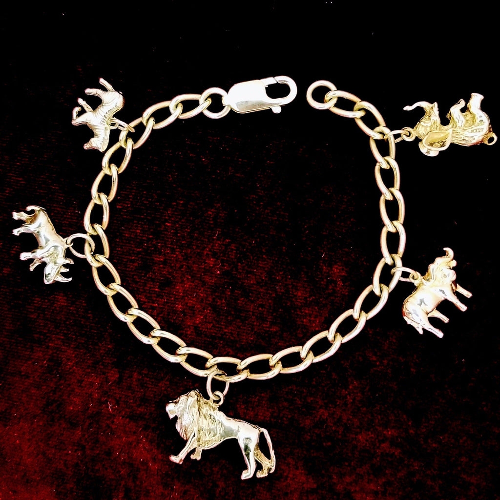 18 kt Yellow Gold Bracelet - the Famous Big 5 of Africa - Cape