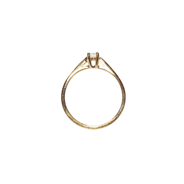 Gold Solitaire Diamond Ring side-view - Cape Diamond Exchange 